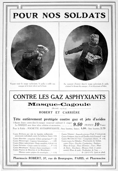 Reklama na plynovou masku, 1915 od Unbekannt