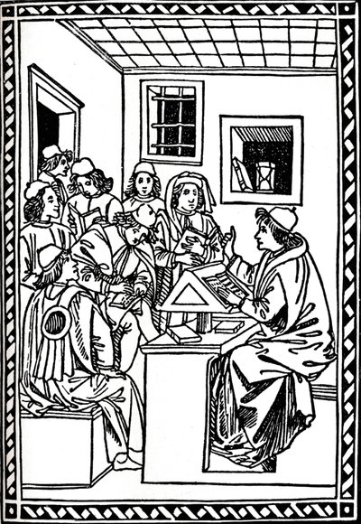 Mistr se svými studenty. Christoforo Landino, 1492, 1917 od Unbekannt
