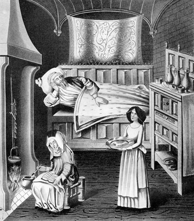 Matróna a sluha v ošetřovně, c1470, 1910 od Unbekannt