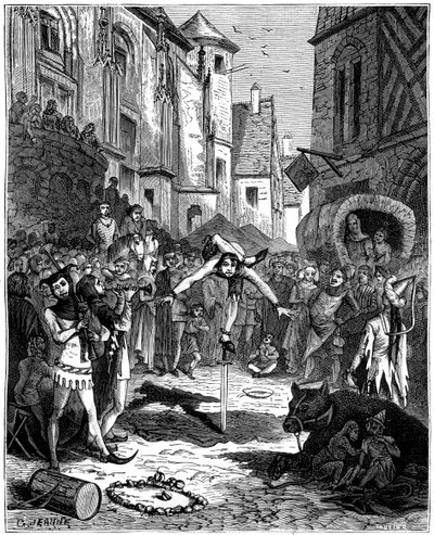 Středověký akrobat a pouliční zábava, 1882-1884 od Unbekannt