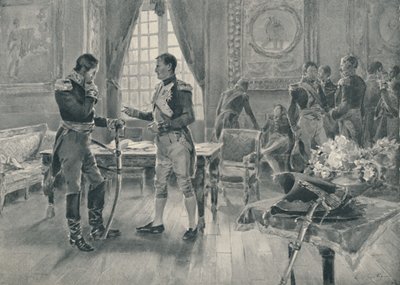 Setkání Napoleona a Tolstého v Paříži, 1807, 1896 od Unbekannt