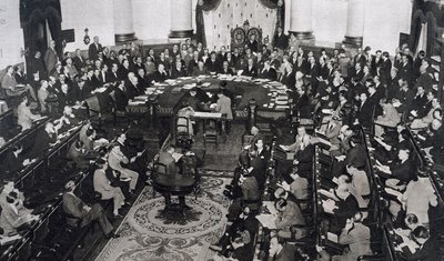 Zasedání SDN nebo Společnosti národů 10.06.1929 v Senátním paláci v Madridu, Španělsko od Unbekannt