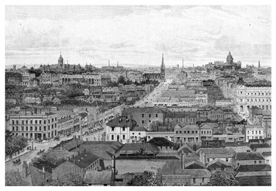 Melbourne při pohledu na východ, Victoria, Austrálie, 1886 od Unbekannt