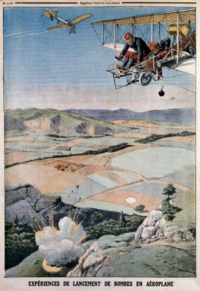 Členové francouzského leteckého sboru na nácviku bomb v Chalons, 1912 od Unbekannt