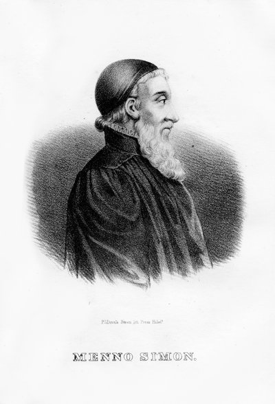 Menno Simons, holandský náboženský vůdce anabaptistů, 1854 od Unbekannt