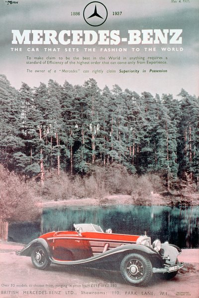 Reklama na vůz Mercedes-Benz, 1937 od Unbekannt