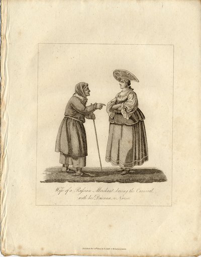Kupcova manželka se sestrou během Faschingu, 1833 od Unbekannt