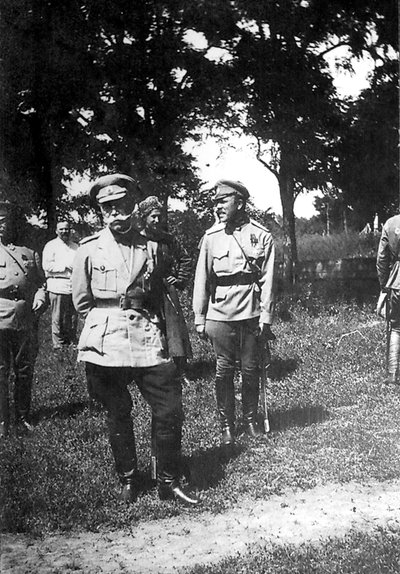 Michail Aleksejev, vrchní velitel dobrovolnické armády, poblíž Jekatěrinodaru, Rusko, 1918 od Unbekannt