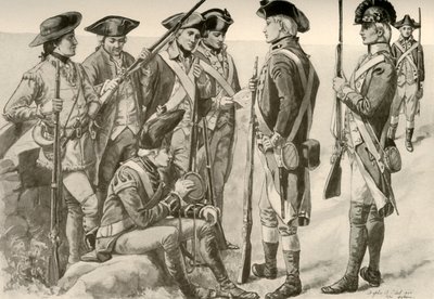 Vojenské uniformy v Americe, c1770, 1937. od Unbekannt