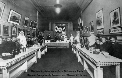 Vojenská jídelna, Gare St Lazare, Paříž, první světová válka, 1914-1918 od Unbekannt