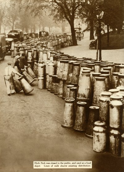 Mléko v Hyde Parku během generální stávky, Londýn, 1926, 1935. od Unbekannt