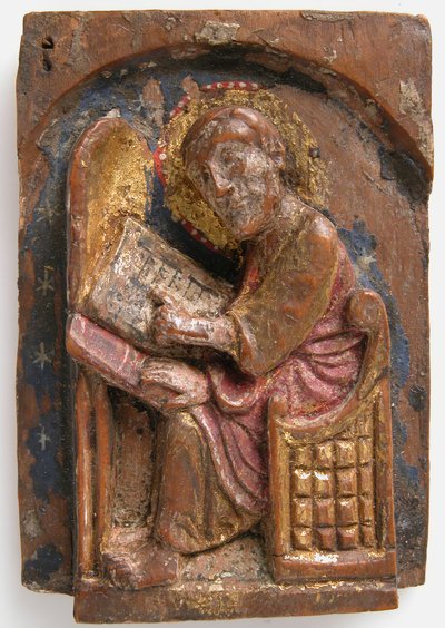 Miniaturní reliéf svatého Lukáše u jeho psacího stolu, 1200-1225. od Unbekannt