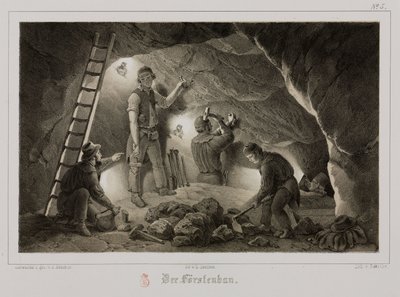 Těžba, horníci kovových rud, Německo, c 1851 od Unbekannt