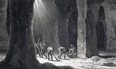 Těžba, sůl „Interiér solného dolu“ od Unbekannt
