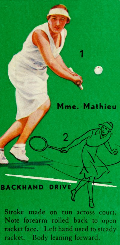 Paní Mathieu - Backhand Drive, c1935. od Unbekannt