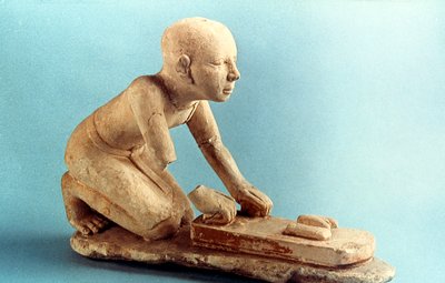 Model pekaře, který hněte těsto a tvoří bochníky, starověký Egypťan od Unbekannt