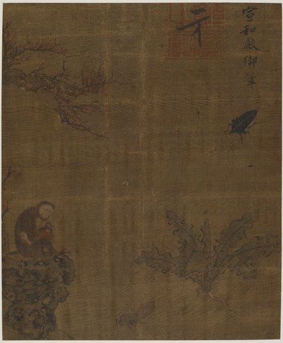 Opice, hmyz a zelí, možná dynastie Ming, 1368-1644. od Unbekannt