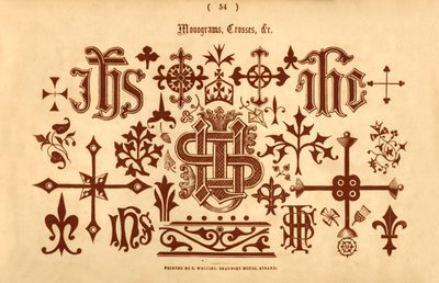Monogramy, kříže atd., 1862 od Unbekannt