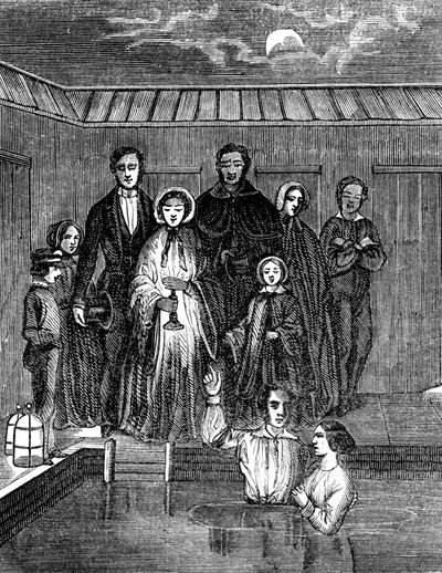 Mormonský křest úplným ponořením, Salt Lake City, Utah, 1853 od Unbekannt