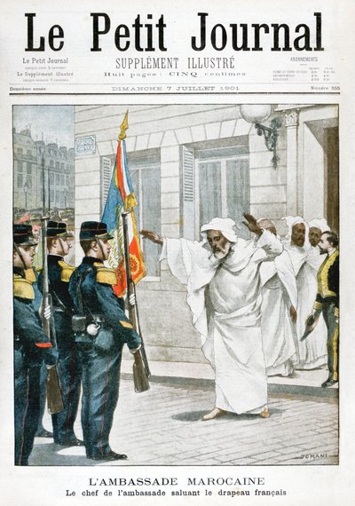 Marocké velvyslanectví, hlavní velvyslanec zdravící francouzskou vlajku, 1901 od Unbekannt