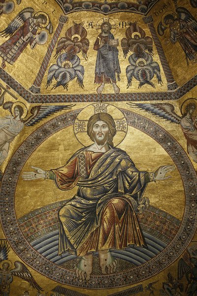 Mozaiky pokrývající baptisterium ve Firenze duomo. Ježíš Kristus, Florencie, Itálie od Unbekannt