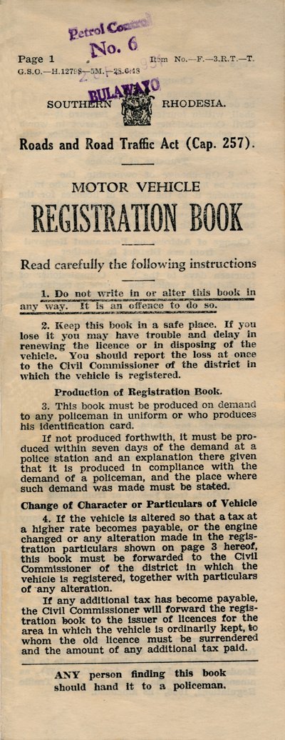 Registrační kniha motorových vozidel, 1949 od Unbekannt