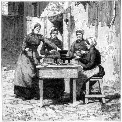 Lisování výbušných gumových patron, Isleten, poblíž Fluelen, Švýcarsko, 1893 od Unbekannt