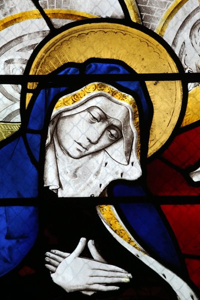 Moulins katedrála. Vitráž. Virgin pain, 20160603, Moulins, Evropa od Unbekannt