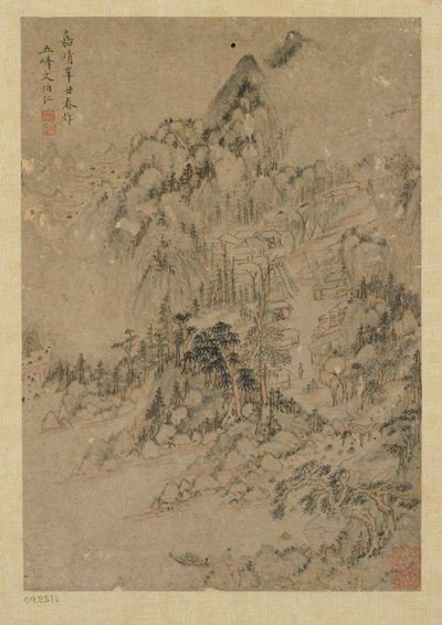 Horská vesnice, dynastie Ming, 1550-1644. od Unbekannt