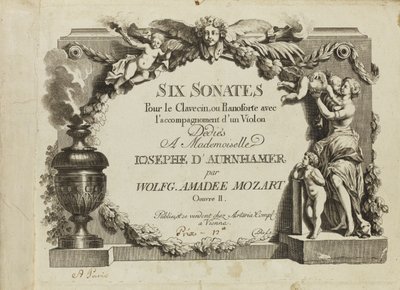 Mozart: Šest sonát pro cembalo nebo pianoforte s houslovým doprovodem věnovaných Mademovi od Unbekannt