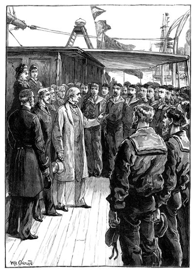 Pan Gladstone v projevu k důstojníkům a posádce hradu Grantully, konec 19. století od Unbekannt