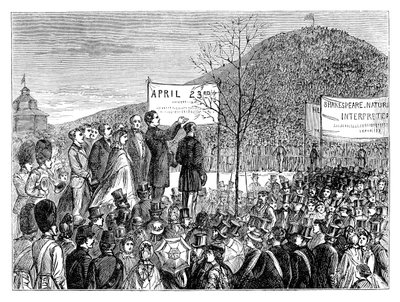 Pan Phelps sází Shakespearův dub na Primrose Hill, Londýn, 1864 konec 19. století od Unbekannt