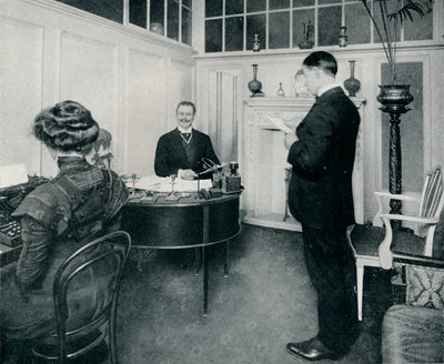 Pan Sandow se účastní korespondence z jeho dnů, c1898 od Unbekannt