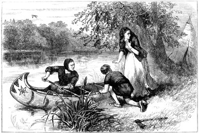 Paní Dunstanová na útěku po Merrimacu, konec 17. století kolem roku 1880 od Unbekannt