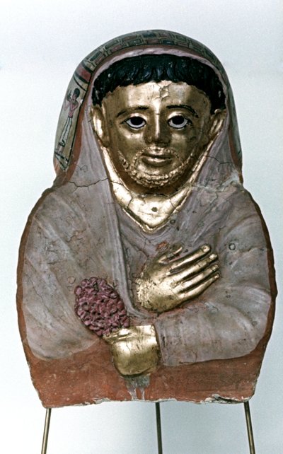 Maska mumie ve Stucco, dynastie Ptolemaiovců od Unbekannt