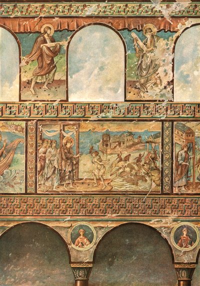 Nástěnné malby v kostele sv. Jiří, Oberzell, Reichenau, Německo, 1928. od Unbekannt