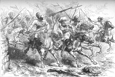 Vzbouřenci postupující na Dillí, c1880 od Unbekannt