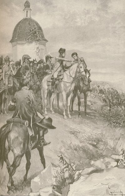Napoleon a jeho štáb ve Slavkově, 1896 od Unbekannt