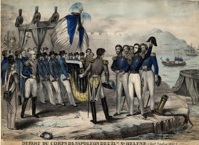 Napoleonův doprovod před odjezdem do Svaté Heleny, c. 1840 od Unbekannt
