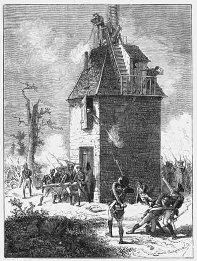 Napoleonské jednotky bránící telegrafní věž, c1815, c1870 od Unbekannt
