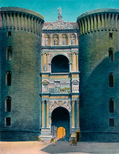 Neapol - Castel Nuovo, Arco DAragona, c1900. od Unbekannt