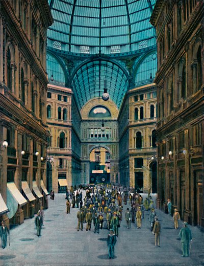 Neapol - interiér Galleria Umberto I, interiér Galleria Umberto I, c1900. od Unbekannt