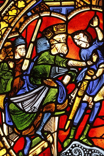 Národní muzeum francouzských památek. Katedrála Saint Pierre. Vitráž. Odsouzení Saint Paul, Paříž, Francie od Unbekannt