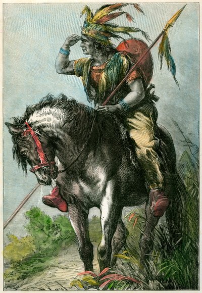 Indiánský zvěd, c1870 od Unbekannt