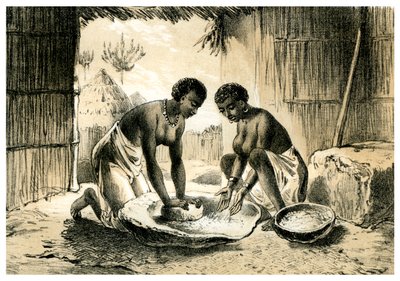 Domorodci vyrábějící Pombe, 1883 od Unbekannt