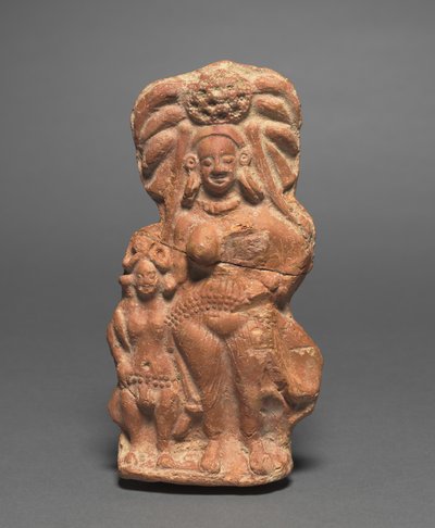 Divinity Yakshi s trpasličím hermafroditem, c. 100 před naším letopočtem. od Unbekannt