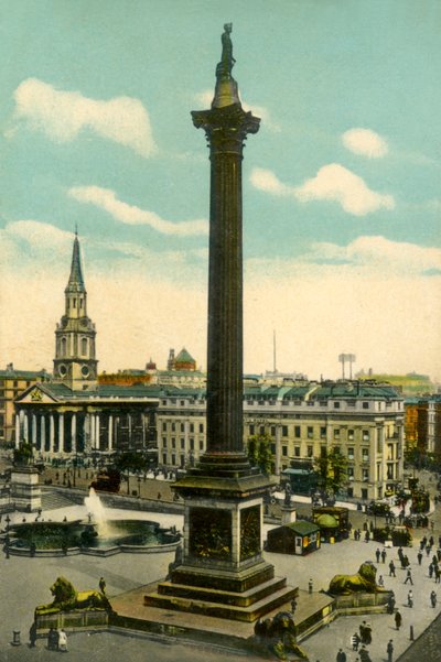 Nelsonův sloup a Trafalgarské náměstí, Londýn, c1910. od Unbekannt