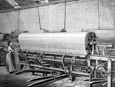 Síťový tkalcovský stav v továrně Stuarts, c1880 od Unbekannt