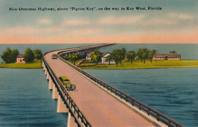 Nová zámořská dálnice, nad Pigeon Key, do Key West, Florida, c1940 od Unbekannt