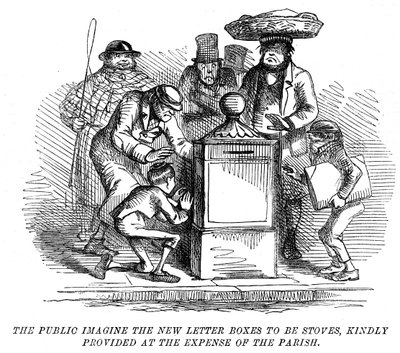 Nové poštovní schránky mylně považovány za topná kamna!, 1855 od Unbekannt